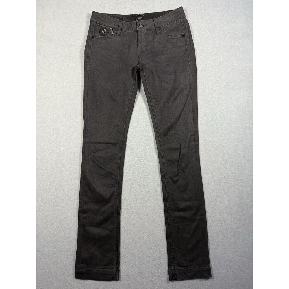RA RE Rag Recycled Jeans Black Gray Wash Made in Italy Zip Pocket Sz 28